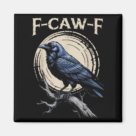 Raven Crow F-craw-f Halloween Bird Face Gothic Sp Magneet (Voorkant)