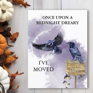Raven Crow Halloween Verhuisbericht Briefkaart