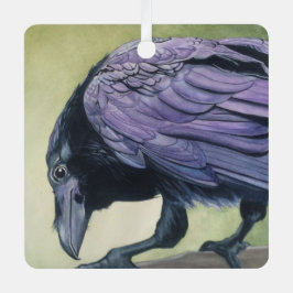 Raven Crow Lovers originele Waterverf Print Metalen Ornament