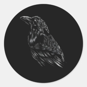 Raven Crow Ronde Sticker