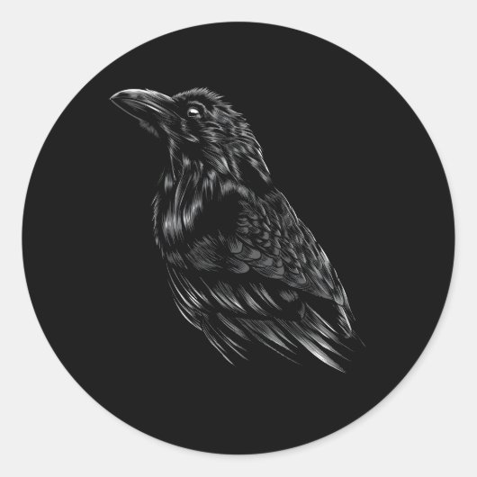 Raven Crow Ronde Sticker (Voorkant)