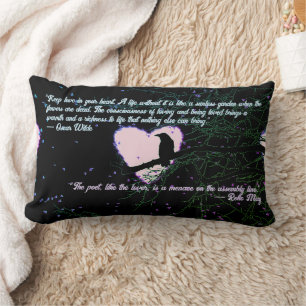 Raven Dark Love Cracked Glowing Heart beroemd gema Kussen