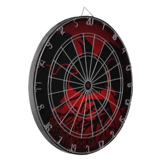 Raven Dartboard Cool Tribal Kunstwerk Gifts Dartbo Dartbord (Voorkant Links)