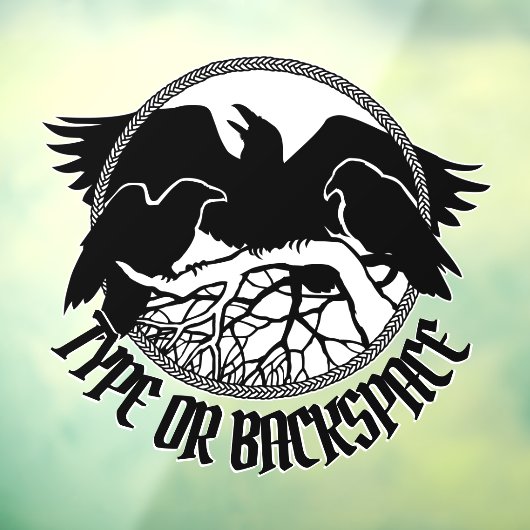 Raven Decal Personalized Tribal Art Window Cling (Vel 3)