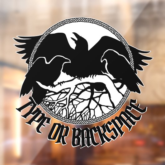 Raven Decal Personalized Tribal Art Window Cling (Vel 2)