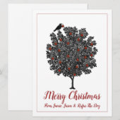 Raven decorates kerstboom feestdagenkaart (Voorkant / Achterkant)