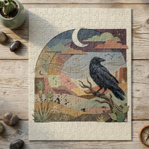 Raven & Desert Moon – Mystische Vogel Gothic Legpuzzel