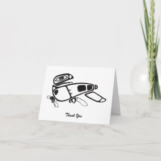 Raven Design Pen en Inkt Drawing Folded Bedankkaart (Voorkant)