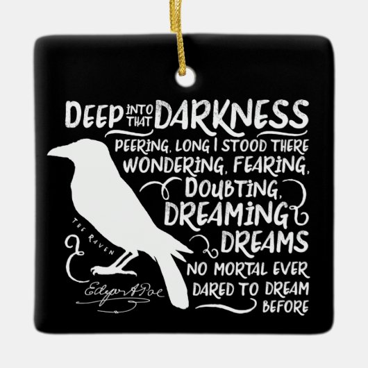 Raven (diep in die duisternis) van Edgar Allan Poe Keramisch Ornament (Voorkant)