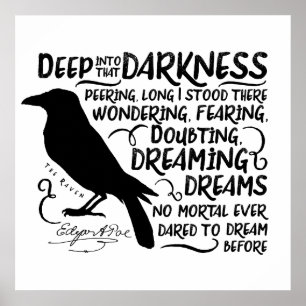 Raven (diep in die duisternis) van Edgar Allan Poe Poster