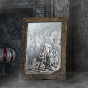 Raven door Gustave Dore Engraving Tissuepapier