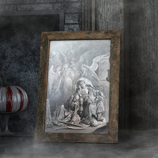 Raven door Gustave Dore Engraving Tissuepapier