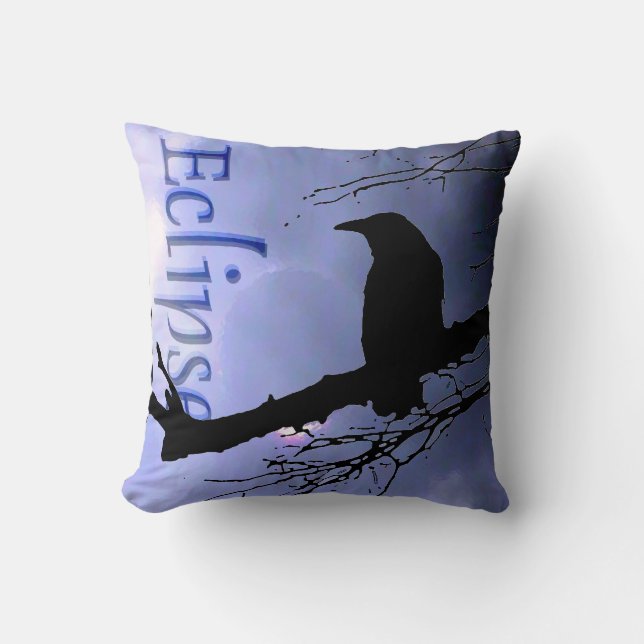 Raven Eclipse in Blue met boom van Aexandra Cook Kussen (Voorkant)