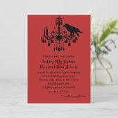 Raven en Damask Wedding Invitation Kaart (Staand voorkant)