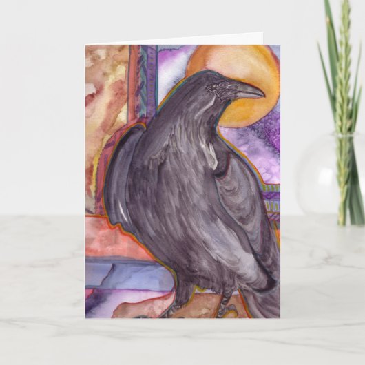 Raven en de zon feestdagen kaart (Voorkant)
