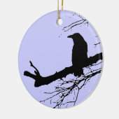 Raven en dode bomen keramisch ornament (Links)
