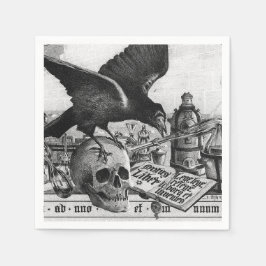 Raven en Human Skull Servetten