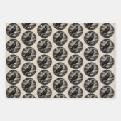 Raven en Moon Wrapping Paper Flat Sheet Set van 3 (Voorkant)