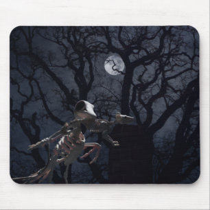 Raven- en ratskelet in Moonlight - Halloween Muismat