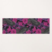 Raven en roze rozen yogamat (Voorkant (horizontaal))