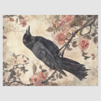 Raven en Rozen Decoupage Tissuepapier