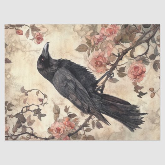 Raven en Rozen Decoupage Tissuepapier (Voorkant)