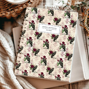 Raven en Rozen Gepersonaliseerde Vintage Gotiek Notitieboek