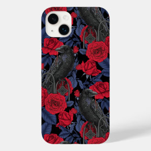 Raven en rozen met donkerblauwe bladeren Case-Mate iPhone 14 plus hoesje