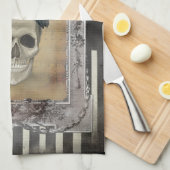 Raven en schedel theedoek (Quarter Fold)