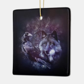 Raven en Wolf - Vegvisir en Tree of life Keramisch Ornament (Links)