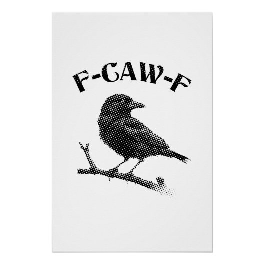 Raven F-CAW-F Halloween Minimalist Perfect Poster (Voorkant)