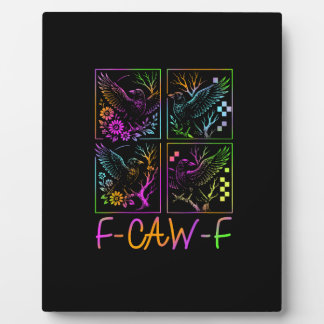 Raven F-Caw-F Kleurrijke Neon Goth Vogel Grappig Fotoplaat