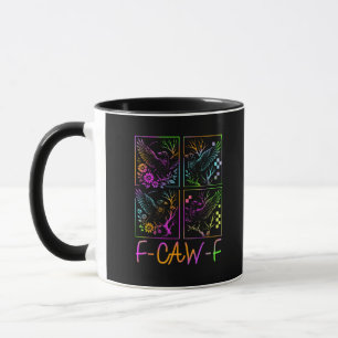 Raven F-Caw-F Kleurrijke Neon Goth Vogel Grappig Mok