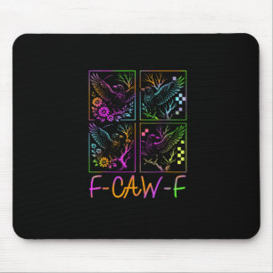 Raven F-Caw-F Kleurrijke Neon Goth Vogel Grappig Muismat