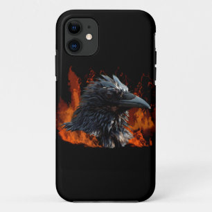 Raven Flames Wiccan Gothic Design iPhone 11 Hoesje