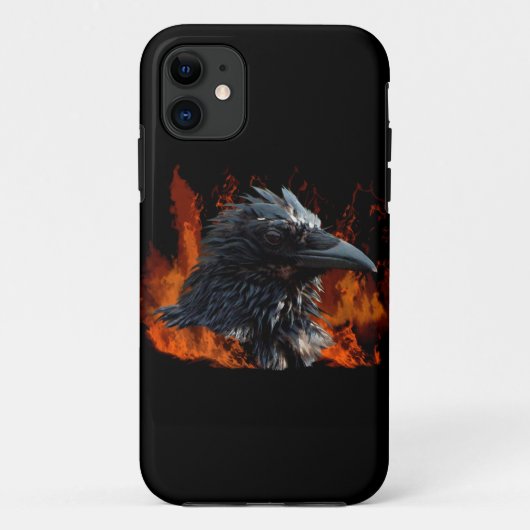 Raven Flames Wiccan Gothic Design Case-Mate iPhone Case (Achterkant)