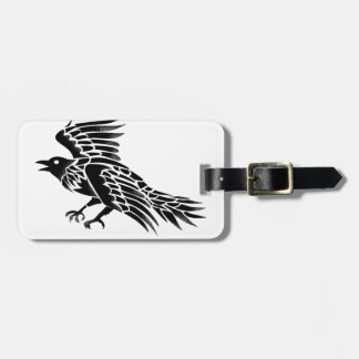Raven Flying Tattoo Bagagelabel