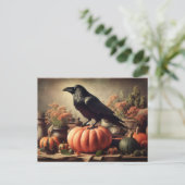  Raven Foto Gothic Halloween Briefkaart (Staand voorkant)