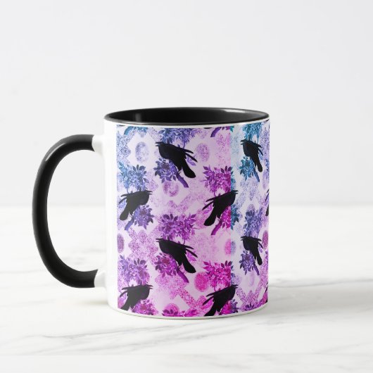 Raven Full Moon All Over Pattern Coffee Mok (Links)