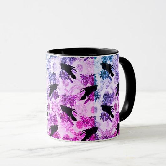 Raven Full Moon All Over Pattern Coffee Mok (Voorkant rechts)