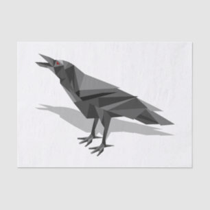 Raven Geometric Cubist Black and White Triangles Tissuepapier