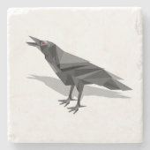 Raven Geometric Cubist Grey Triangles Stenen Onderzetter (Voorkant)