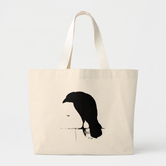  Raven - Gepersonaliseerd Gothic Kroes Ravens Grote Tote Bag (Voorkant)