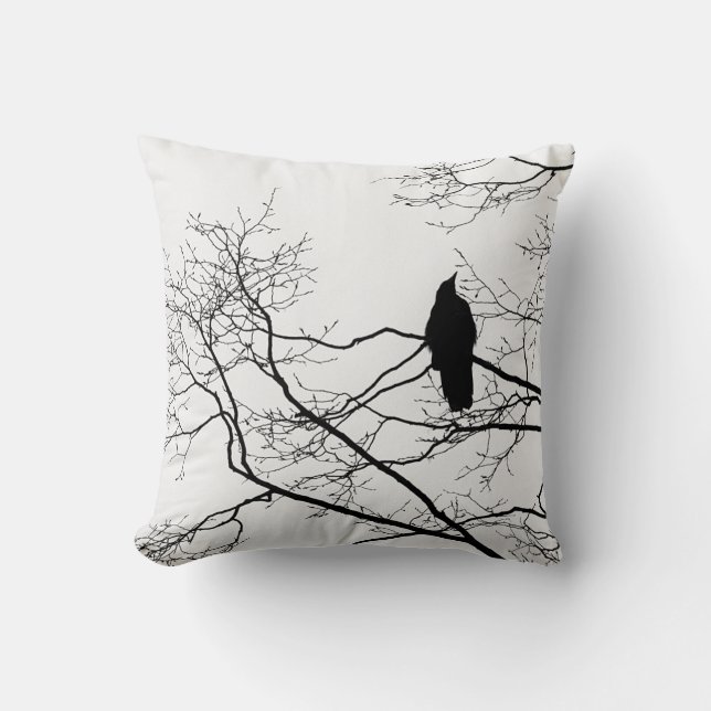 Raven gothique sur un art de coussin de coussin de (Recto)