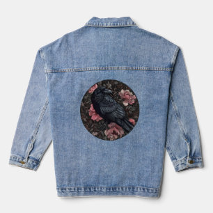 Raven gotische bloemen denim jacket