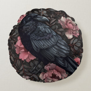 Raven gotische bloemen rond kussen