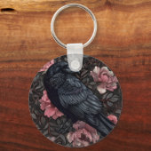 Raven gotische  bloemen sleutelhanger (Voorkant)