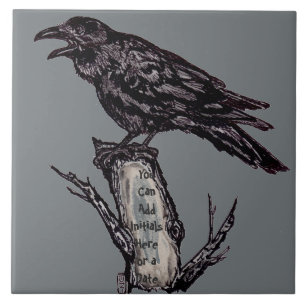 Raven Grey Art Ceramic Tile Trivet maakt het perso Tegeltje