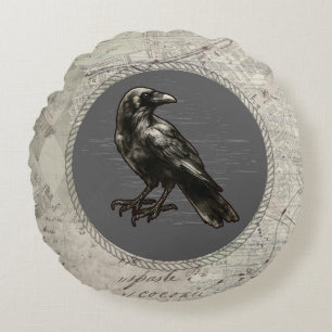 Raven Grijs Vintage Donkere Academics Goth Kussen