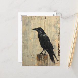 Raven Grunge gescheurd schilderij Briefkaart